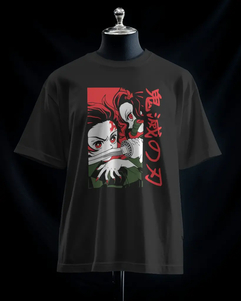 Tanjiro & Nezuko Demon Slayer Duo T-Shirt – Kimetsu no Yaiba Anime Graphic Tee 