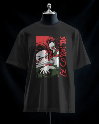 Tanjiro & Nezuko Demon Slayer Duo T-Shirt – Kimetsu no Yaiba Anime Graphic Tee 